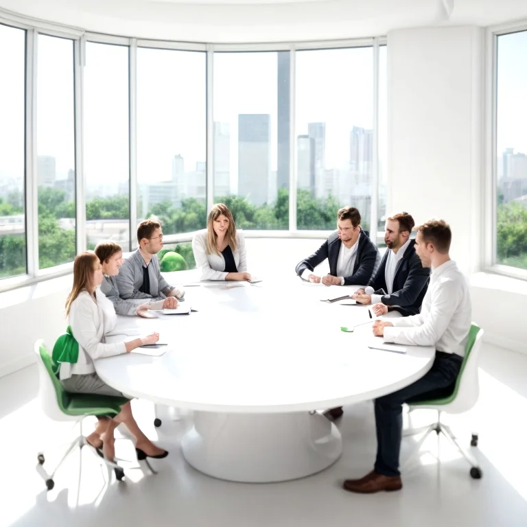 Business executive practicing mindful breathing